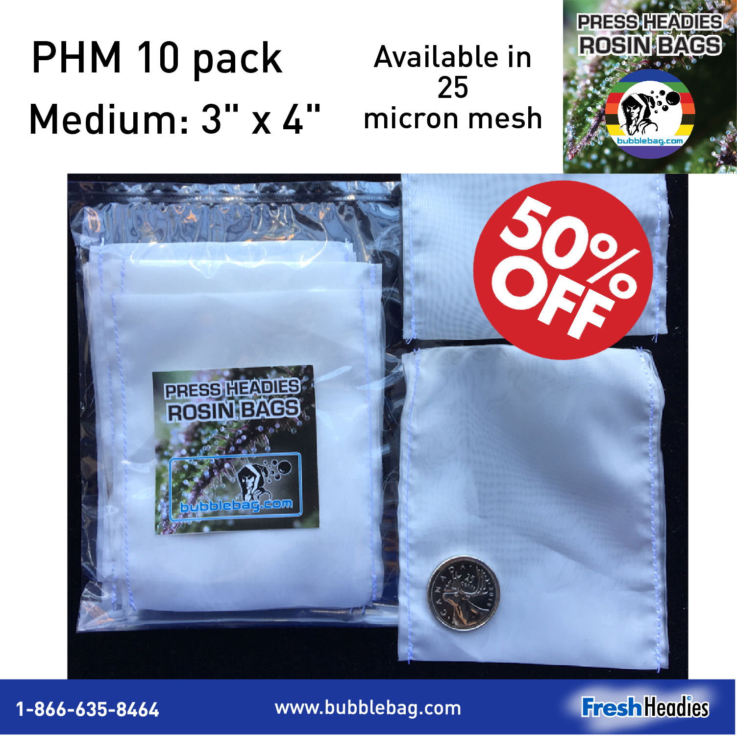 RosinBags: 10-pack Medium 25µ (PHM10) *50% off*